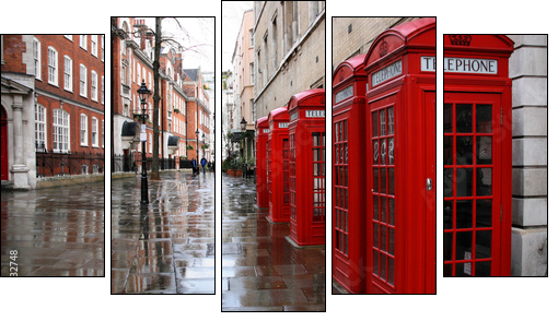 London street - Fünfteiliges Leinwandbild, Pentaptychon