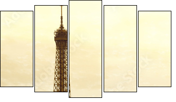 Old Eiffel Tower - Fünfteiliges Leinwandbild, Pentaptychon