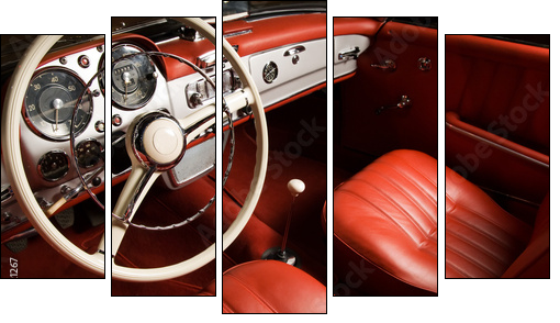 Luxury car interior - Fünfteiliges Leinwandbild, Pentaptychon