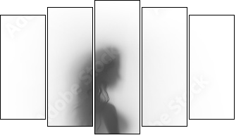 Sexy woman body silhouette - Fünfteiliges Leinwandbild, Pentaptychon