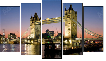 Tower Bridge Panorama - Fünfteiliges Leinwandbild, Pentaptychon