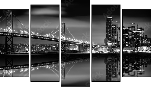 The San Francisco Bay - Fünfteiliges Leinwandbild, Pentaptychon