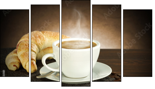 coffee  - Fünfteiliges Leinwandbild, Pentaptychon