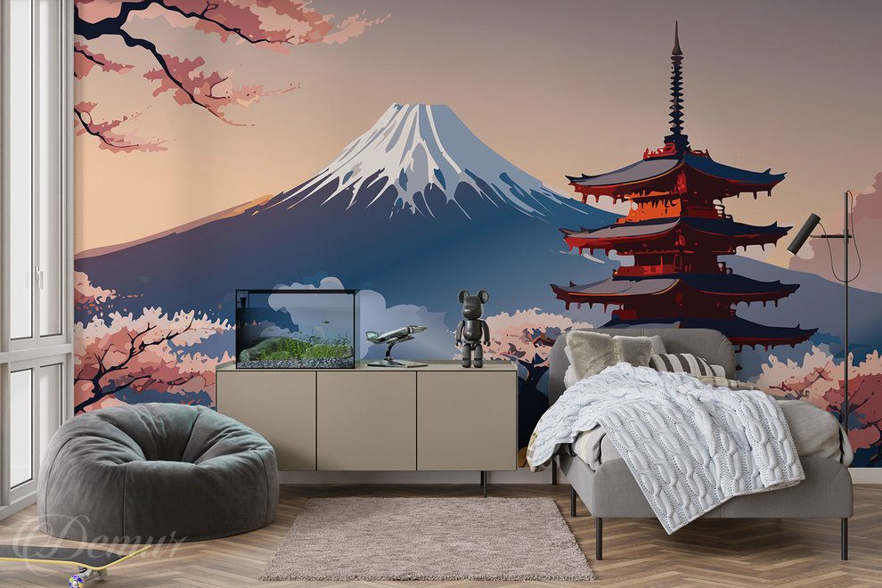 Sonnenaufgang-uber-dem-berg-fuji-orientalische-fototapeten-demur