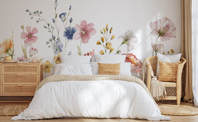 Sommerwiese-in-aquarell-fur-schlafzimmer-fototapeten-demur
