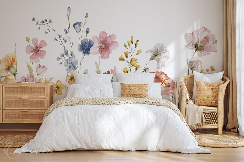 Sommerwiese-in-aquarell-fur-schlafzimmer-fototapeten-demur