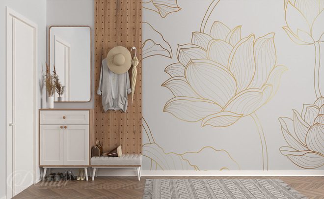 Goldene-lotuslinien-fur-salon-fototapeten-demur