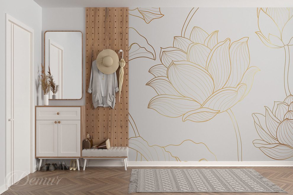 Goldene-lotuslinien-fur-salon-fototapeten-demur