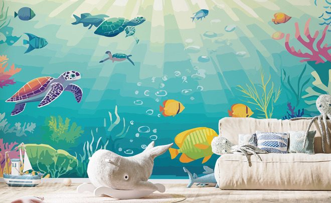 Unterwasserabenteuer-mit-meerestieren-fur-kinder-fototapeten-demur