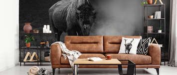 Ein-monumentaler-bison-in-dusterer-atmosphare-tiere-fototapeten-demur
