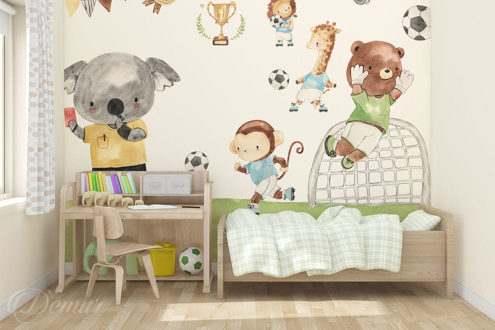 Tierisches-team-der-fussballmeister-fur-kinder-fototapeten-demur
