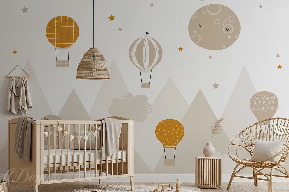 Ballons-und-mond-in-kindertraumen-fur-kinder-fototapeten-demur