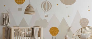 Ballons-und-mond-in-kindertraumen-fur-kinder-fototapeten-demur
