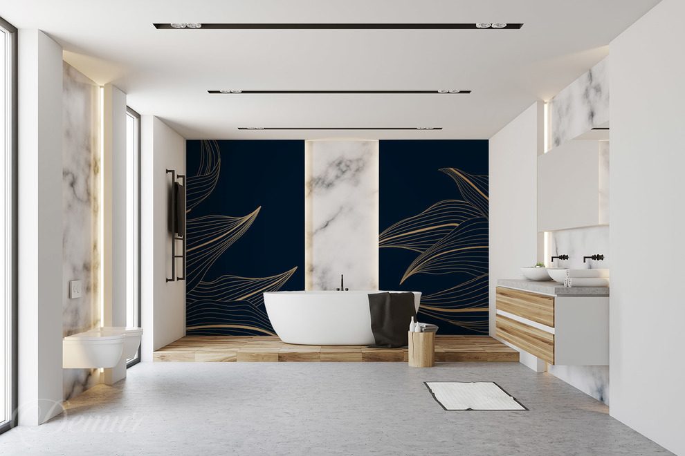 Dunkelblaue-abstraktion-mit-goldenen-linien-fur-badezimmer-fototapeten-demur