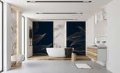 Dunkelblaue-abstraktion-mit-goldenen-linien-fur-badezimmer-fototapeten-demur
