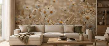 Kombination-aus-beige-und-weiss-auf-einer-blumenwiese-fur-salon-fototapeten-demur