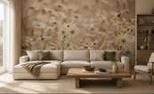 Kombination-aus-beige-und-weiss-auf-einer-blumenwiese-fur-salon-fototapeten-demur