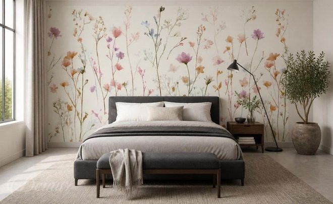 Zarte-blumen-in-pastellfarben-fur-schlafzimmer-fototapeten-demur
