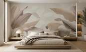 Subtiler-stil-naturlicher-blatter-in-beigetonen-fur-schlafzimmer-fototapeten-demur