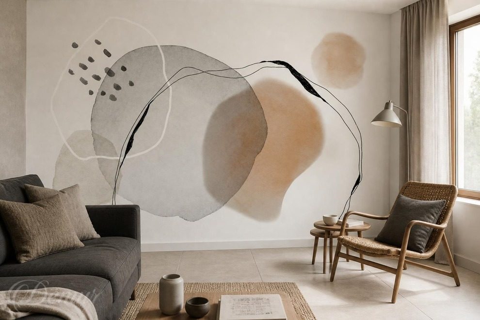 Sanfte-warme-und-organisches-graphitmotiv-fur-salon-fototapeten-demur