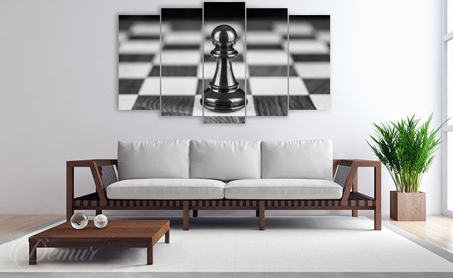 Schach-und-matt-schwarz-weisse-leinwandbilder-demur